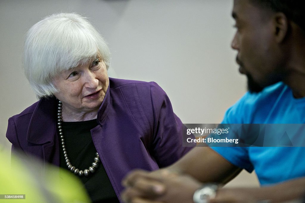 Fed Chair Janet Yellen Participates In Roundtable Discussion At West Philadelphia Skills Initiative