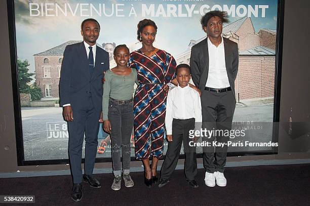 Marc Zinga, Medina Diarra, Aissa Maiga, Bayron Lebli and Kamini Zantoko attend the "Bienvenue A Marly Gomont" Paris Premiere at the UGC Cine Cite...