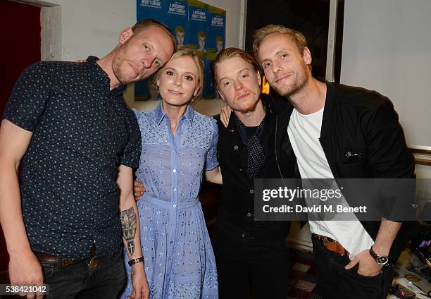 Laurence Fox, Emilia Fox, Freddie Fox and Jack Fox attend the press night after party for "A Midsummer Night's Dream" at Southwark Playhouse on June...