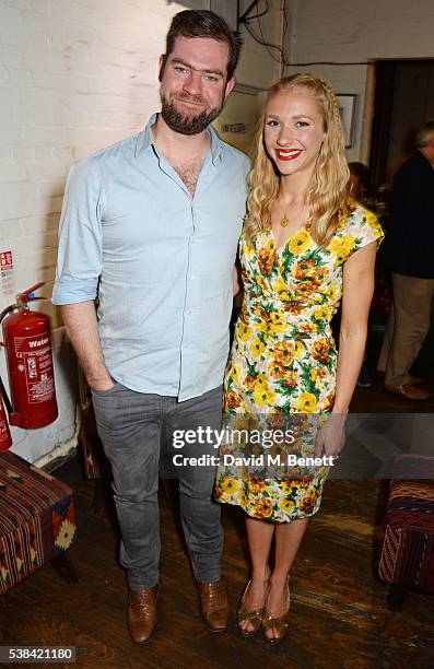 Director Simon Evans and cast member Maddy Hill attend the press night after party for "A Midsummer Night's Dream" at Southwark Playhouse on June 6,...