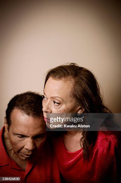 Champion boxer Muhammad Ali is photographed with his wife Lonnie Ali for AARP Magazine on June 1, 2014 in Phoenix, Arizona.