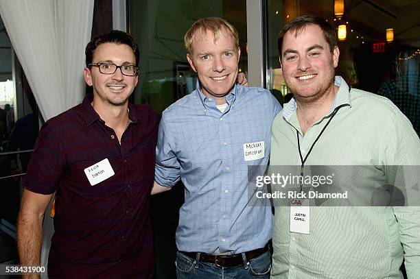 Kevin Dalton, Michael Corcoran and Justin Cahill attend the 24th Annual CAA BBQ at CAA Nashville on June 6, 2016 in Nashville, Tennessee.