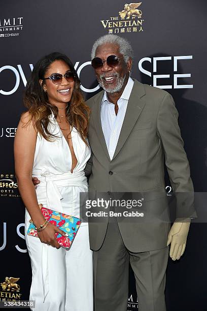 Alexis Freeman and actor Morgan Freeman attend the "Now You See Me 2" World Premiere at AMC Loews Lincoln Square 13 theater on June 6, 2016 in New...