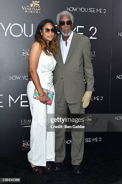 Alexis Freeman and actor Morgan Freeman attend the "Now You See Me 2" World Premiere at AMC Loews Lincoln Square 13 theater on June 6, 2016 in New...