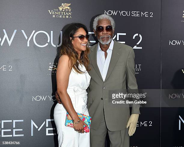 Alexis Freeman and actor Morgan Freeman attend the "Now You See Me 2" World Premiere at AMC Loews Lincoln Square 13 theater on June 6, 2016 in New...