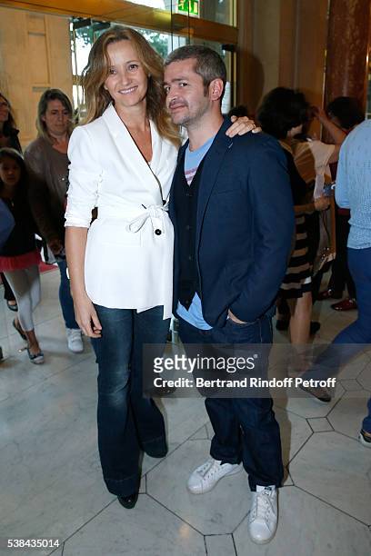 Singer Gregoire and his wife Eleonore de Galard attend the Concert of Patrick Bruel at Theatre Du Chatelet on June 6, 2016 in Paris, France.