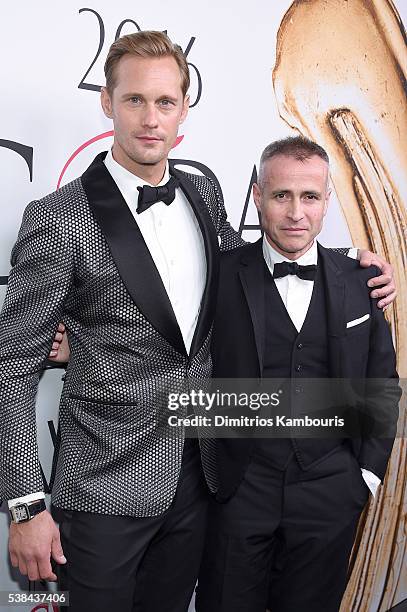 Actor Alexander Skarsgard and Menswear Designer of the Year Thom Browne attend the 2016 CFDA Fashion Awards at the Hammerstein Ballroom on June 6,...