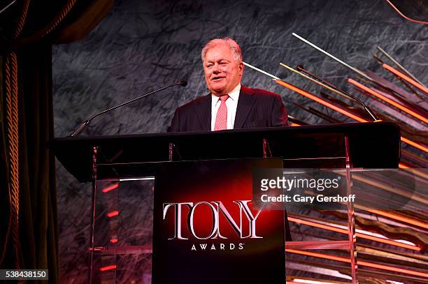 Chairman of the Broadway League Bob Wankel speaks onstage during the Tony Honors Cocktail Party presenting the 2016 Tony Honors For Excellence In The...