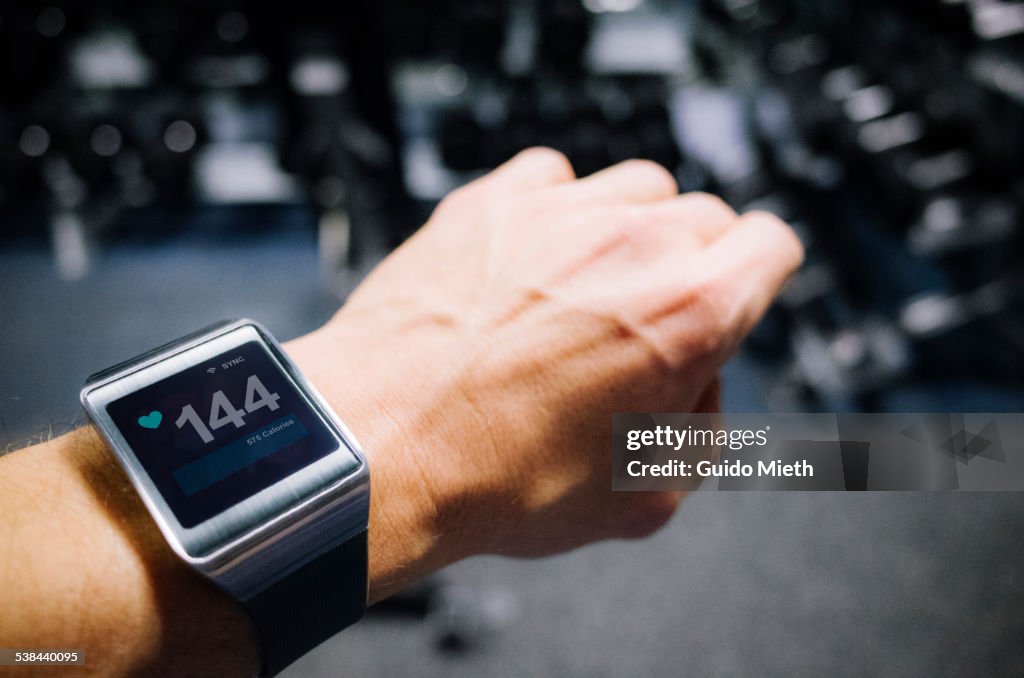 Smartwatch showing pulse.