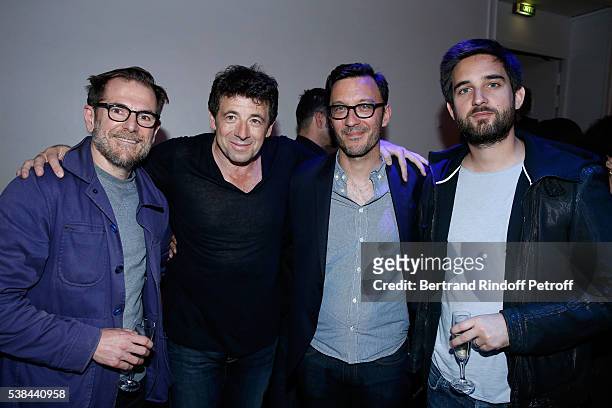 Team of 'Le Prenom' : Co-Autor Matthieu Delaporte, actor Patrick Bruel, co-autor Alexandre de la Patelliere and Producer Dimitri Rassam pose after...