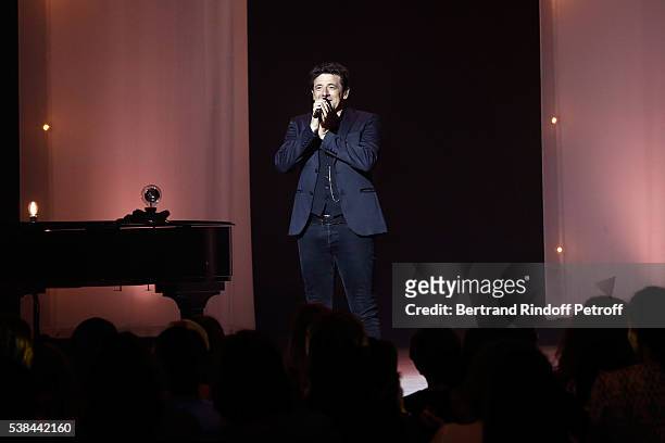 Singer Patrick Bruel performs at Theatre Du Chatelet on June 6, 2016 in Paris, France.