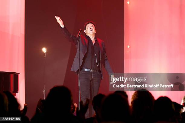 Singer Patrick Bruel performs at Theatre Du Chatelet on June 6, 2016 in Paris, France.