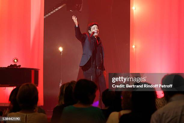 Singer Patrick Bruel performs at Theatre Du Chatelet on June 6, 2016 in Paris, France.