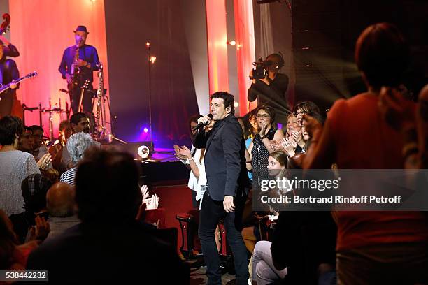 Singer Patrick Bruel performs at Theatre Du Chatelet on June 6, 2016 in Paris, France.