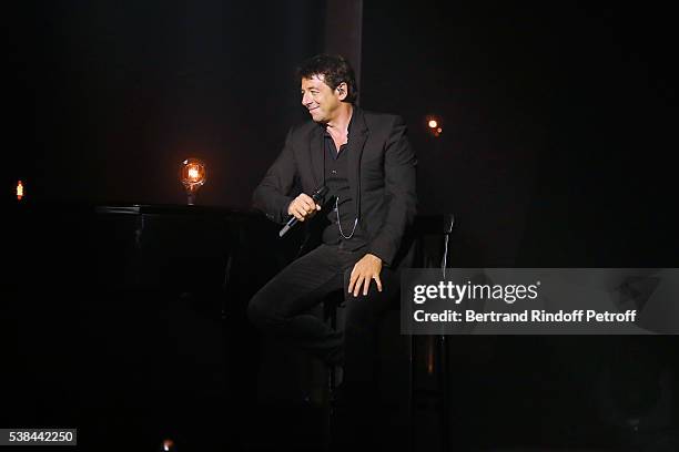 Singer Patrick Bruel performs at Theatre Du Chatelet on June 6, 2016 in Paris, France.