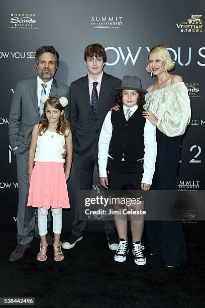 Sunrise Coigney and children Odette Ruffalo, Keen Ruffalo and Bella Ruffalo attend Summit Entertainment presents the world premiere of "Now You See...