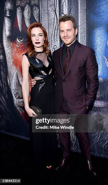 Actors Chloe Dykstra and Rob Kazinsky attend the premiere of Universal Pictures' "Warcraft at TCL Chinese Theatre IMAX on June 6, 2016 in Hollywood,...