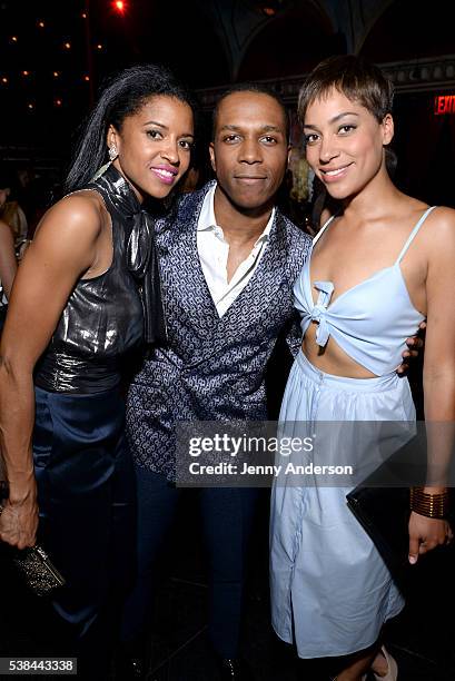 Actors Renee Elise Goldsberry, Leslie Odom, Jr. And Cush Jumbo attend the Tony Honors Cocktail Party presenting the 2016 Tony Honors For Excellence...