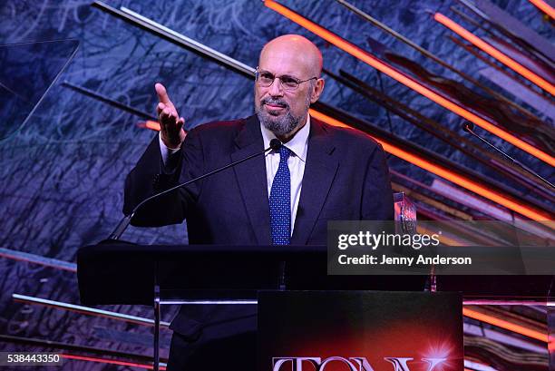 Theatre Lawyer Seth Gelblum recieves an award onstage during the Tony Honors Cocktail Party presenting the 2016 Tony Honors For Excellence In The...