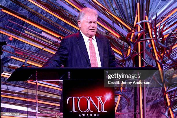 Chairman of the Broadway League, Bob Wankel speaks onstage during the Tony Honors Cocktail Party presenting the 2016 Tony Honors For Excellence In...