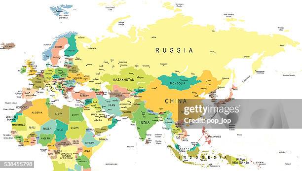 stockillustraties, clipart, cartoons en iconen met eurasia map - illustration - eurasia