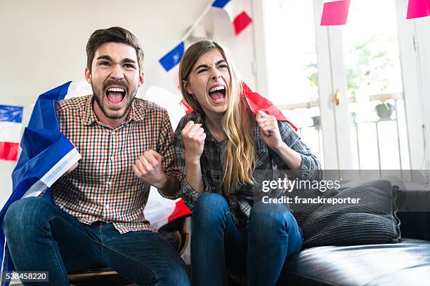 france friends supporters at home - france supporter stock pictures, royalty-free photos & images
