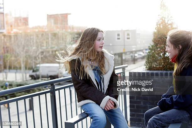 girl friends - 13 years old girl in jeans stock pictures, royalty-free photos & images