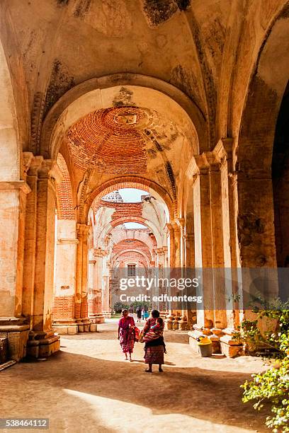 antigua guatemala cathedral ruins - ruina antigua stock pictures, royalty-free photos & images