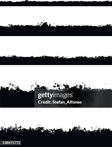 Five seamless borders isolated on white Five seamless borders isolated on white