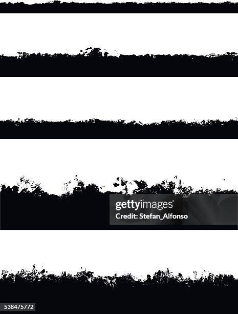 five seamless borders isolated on white - rough 幅插畫檔、美工圖案、卡通及圖標