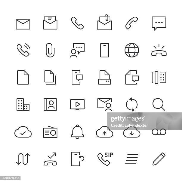 stockillustraties, clipart, cartoons en iconen met communication icons set 1 | thin line series - 2016