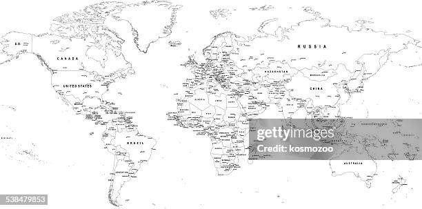 world weltkarte - hauptstadt stock-grafiken, -clipart, -cartoons und -symbole