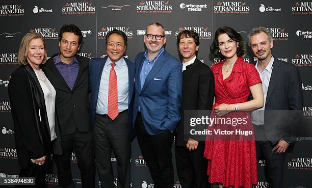 Lucy Simon, Kojiro, YO-YO MA, Morgan Niville, Shane Shanahan, Cristina Patos, and Colin Jacobsen attend Special Screening of The Music of Strangers:...