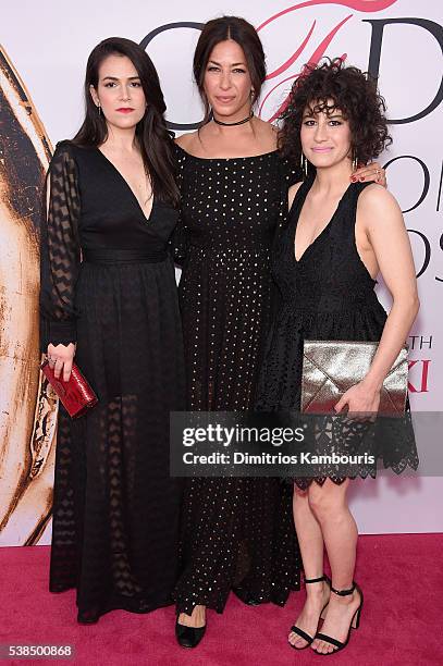 Abbi Jacocbson, Rebecca Minkoff, and Ilana Glazer attend the 2016 CFDA Fashion Awards at the Hammerstein Ballroom on June 6, 2016 in New York City.