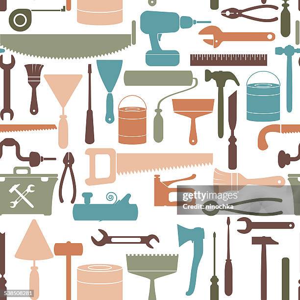 stockillustraties, clipart, cartoons en iconen met repair seamless pattern - bijl