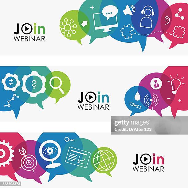 stockillustraties, clipart, cartoons en iconen met join webinar banners - live evenement