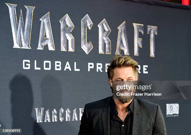 Actor Travis Fimmel attends the premiere of Universal Pictures' 'Warcraft at TCL Chinese Theatre IMAX on June 6, 2016 at TCL Chinese Theatre IMAX on...