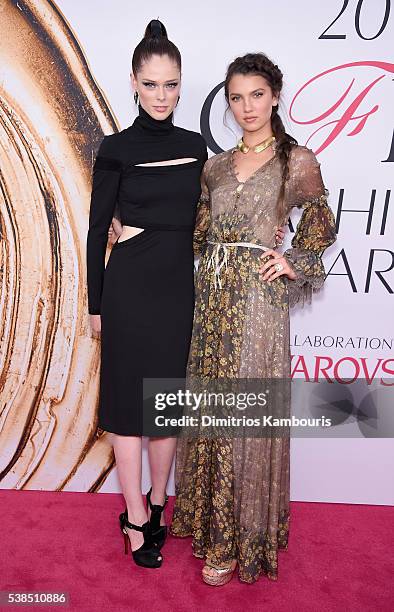 Coco Rocha and Maya Henry attend the 2016 CFDA Fashion Awards at the Hammerstein Ballroom on June 6, 2016 in New York City.