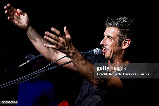 Italian singer Francesco Gabbani performs in concert at Quirinetta Theatre on June 04, 2016 in Rome, Italy.