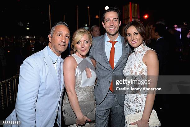 Jeff Mahshie, Jane Krakowski, Zachary Levi and Laura Benanti attend the Tony Honors Cocktail Party presenting the 2016 Tony Honors For Excellence In...