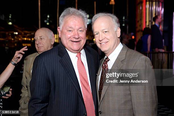 Chairman of the Broadway League, Bob Wankel and actor Reed Birney attend the Tony Honors Cocktail Party presenting the 2016 Tony Honors For...