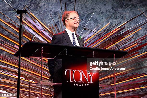 Chairman of the American Theater Wing, William Ivey Long speaks onstage during the Tony Honors Cocktail Party presenting the 2016 Tony Honors For...