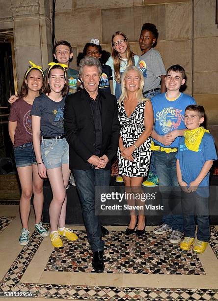 Musician Jon Bon Jovi, Director of Special Initiatives at SeriousFun Children's Network Clea Newman Soderlund, and Guests attend SeriousFun...