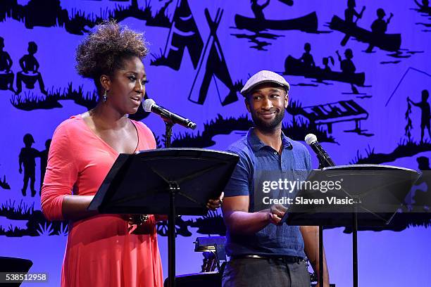 Actress Amber Iman and Actor Donald Webber Jr perform onstage during SeriousFun Children's Network 2016 NYC Gala Show on June 6, 2016 in New York...