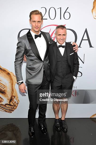 Alexander Skarsgard and Thom Browne attend the 2016 CFDA Fashion Awards at the Hammerstein Ballroom on June 6, 2016 in New York City.