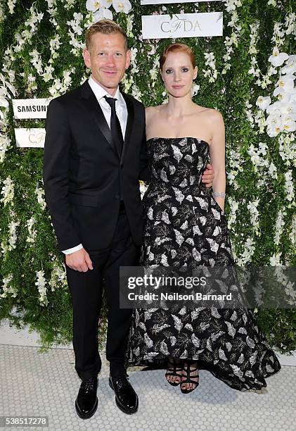 Fashion designer Paul Andrew and actress Jessica Chastain arrives at the official 2016 CFDA Fashion Awards after party hosted by Samsung 837 in NYC...