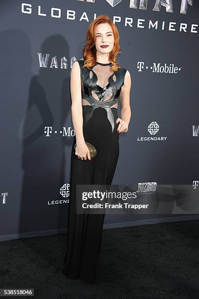 Actress Chloe Dykstra attends the premiere Universal Pictures' 'Warcraft' at TCL ChineseTheater IMAX on June 6, 2016 in Hollywood, California.