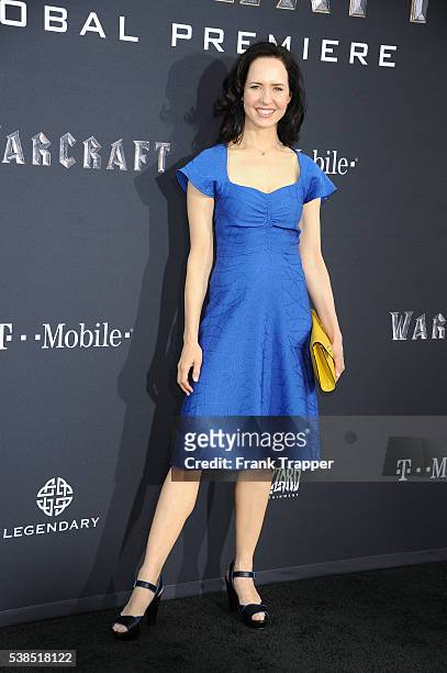Actress Anna Galvin attends the premiere Universal Pictures' 'Warcraft' at TCL ChineseTheater IMAX on June 6, 2016 in Hollywood, California.