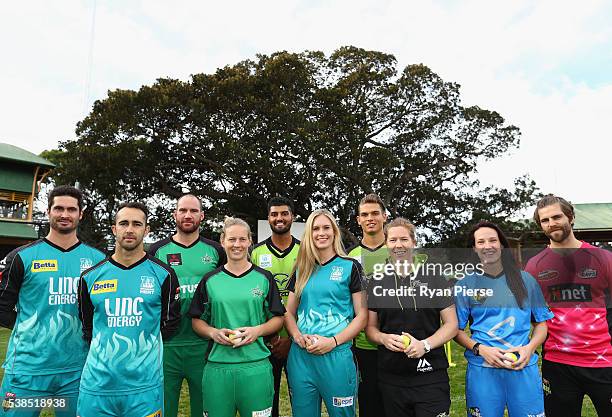 Ben Cutting, John Hastings, Gurinder Sandhu, Chris Green and Ryan Carters. Josh Lalor, Meg Lanning, Holly Ferling, Alex Blackwell and Megan Shutt...