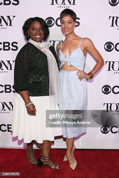 Actors LaTanya Richardson and Cush Jumbo attend the 2016 Tony Honors Cocktail Party at The Diamond Horseshoe on June 6, 2016 in New York City.